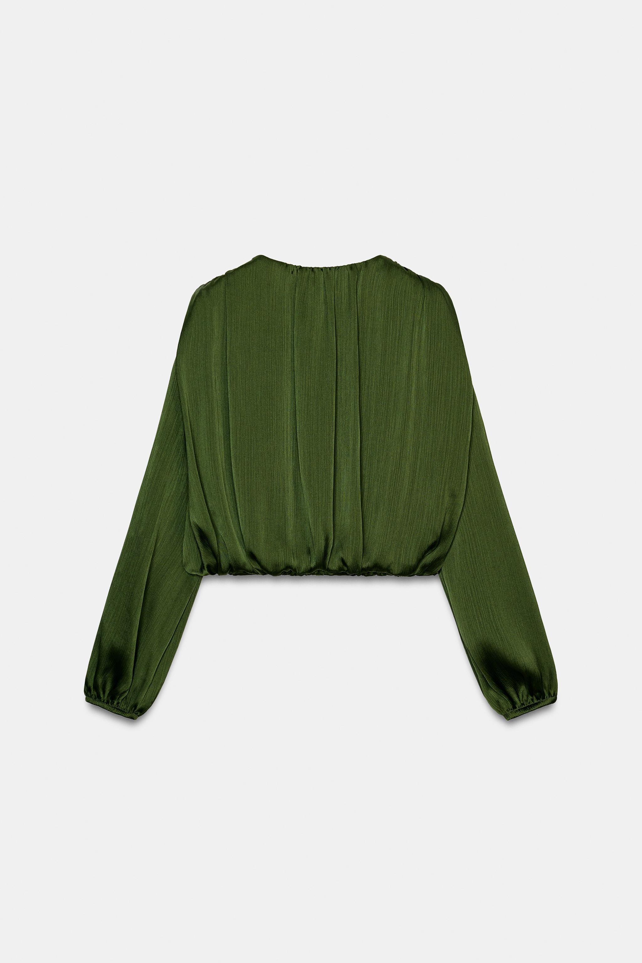 SATIN EFFECT BALLOON BLOUSE